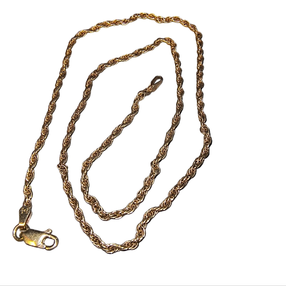 Milor Italy Gold Vermeil Sterling Silver Triple Rope Chain 18 Inches